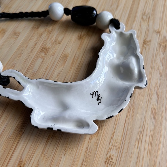 Vintage Large Zebra Ceramic Necklace - Artist Signed - Picture 7 of 7